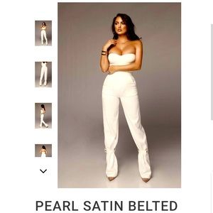 Pearl Satin belted pants